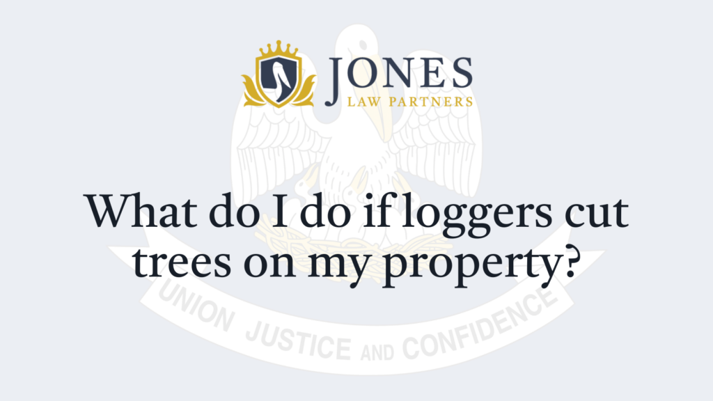 What do I do if loggers cut trees on my property - Jones Law Partners - alexandria louisiana